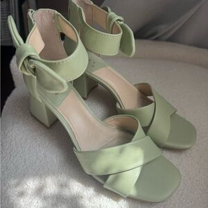 Alex Marie Green Block Heel Heels